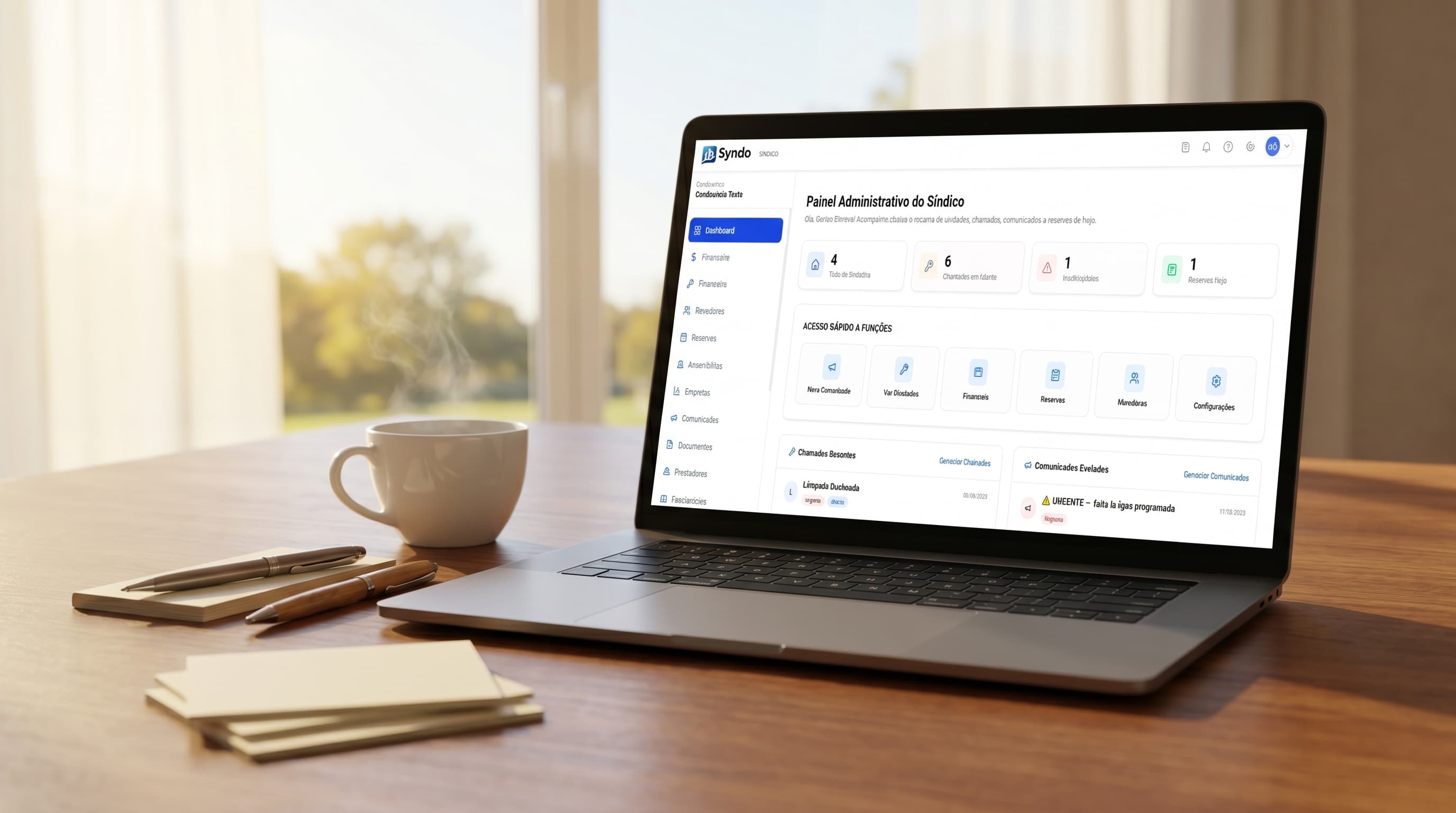 Gráficos e relatórios financeiros em notebook